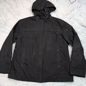 Fabio Jacket Womens M‎ Black Hood Zip Up Gorpcore Pockets Lightweight Comfort